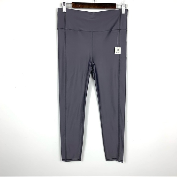 Sweaty Betty High Shine High-Waist 7/8 Length Leggings in Gray, L - Picture 1 of 10